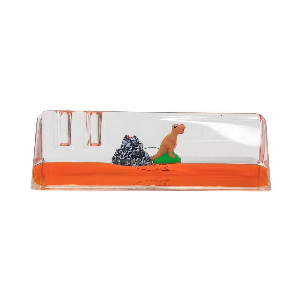 Creative Pen Holder - Dinosaurs and Volcanoes Floating in Lava